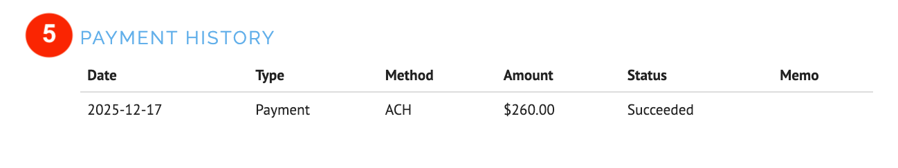 Use the bank information provided for ACH and Wire Transfer payments.